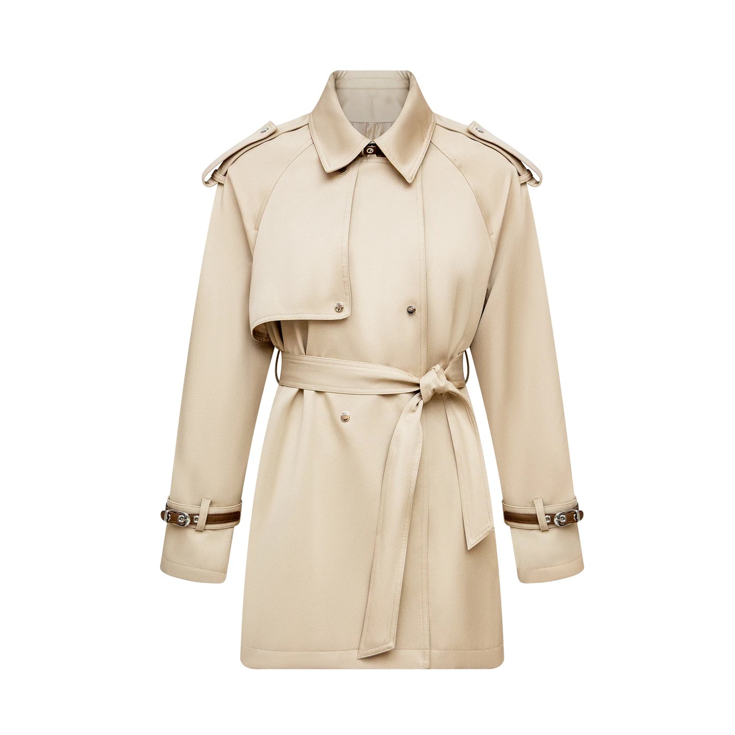 Custom Designer Classic Beige Trench Coat for Women Ladies Long Luxury  Double Breasted Belted Trench Coats Wholesale